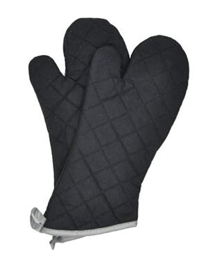 BLACK OVEN MITT 17IN COTTON CANVAS - Heat Resistant Gloves